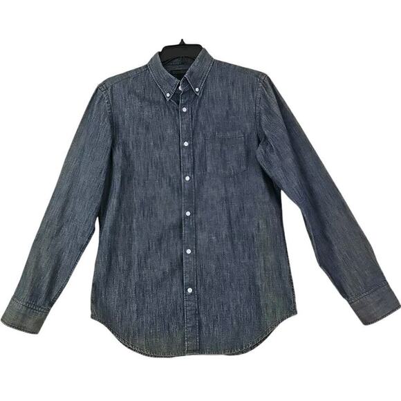Banana Republic ~Men's Size M~ Blue Denim Slim Fit Tailored Soft Wash Shirt LS. - Picture 1 of 8